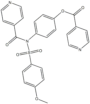 4-{isonicotinoyl[(4-methoxyphenyl)sulfonyl]amino}phenyl isonicotinate Struktur