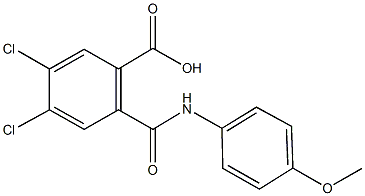 4,5-dichloro-2-[(4-methoxyanilino)carbonyl]benzoic acid Struktur