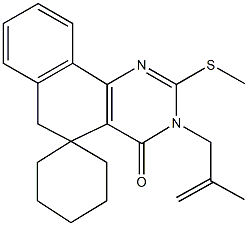 3-(2-methyl-2-propenyl)-2-(methylsulfanyl)-5,6-dihydrospiro(benzo[h]quinazoline-5,1'-cyclohexane)-4(3H)-one Struktur