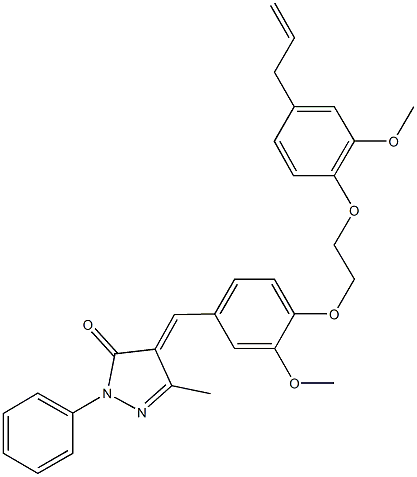 4-{4-[2-(4-allyl-2-methoxyphenoxy)ethoxy]-3-methoxybenzylidene}-5-methyl-2-phenyl-2,4-dihydro-3H-pyrazol-3-one Struktur