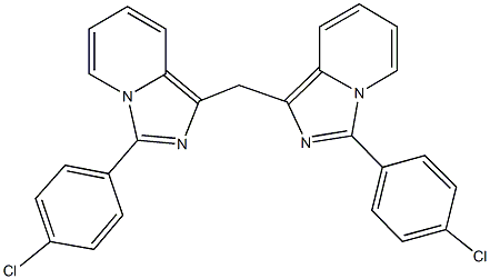 3-(4-chlorophenyl)-1-{[3-(4-chlorophenyl)imidazo[1,5-a]pyridin-1-yl]methyl}imidazo[1,5-a]pyridine Struktur