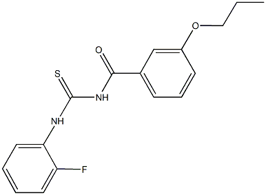 N-(2-fluorophenyl)-N'-(3-propoxybenzoyl)thiourea Struktur