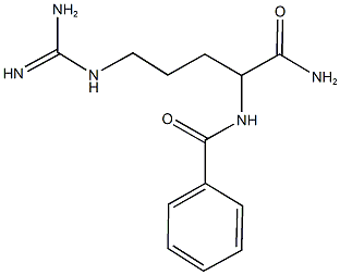 N-(1-(aminocarbonyl)-4-{[amino(imino)methyl]amino}butyl)benzamide Struktur