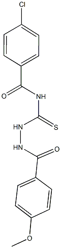 4-chloro-N-{[2-(4-methoxybenzoyl)hydrazino]carbothioyl}benzamide Struktur