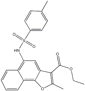 ethyl 2-methyl-5-{[(4-methylphenyl)sulfonyl]amino}naphtho[1,2-b]furan-3-carboxylate Struktur