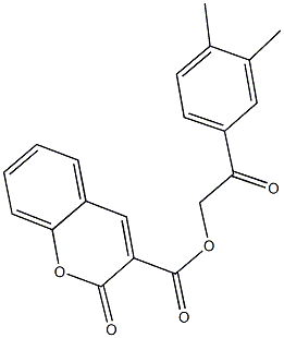 2-(3,4-dimethylphenyl)-2-oxoethyl 2-oxo-2H-chromene-3-carboxylate Struktur