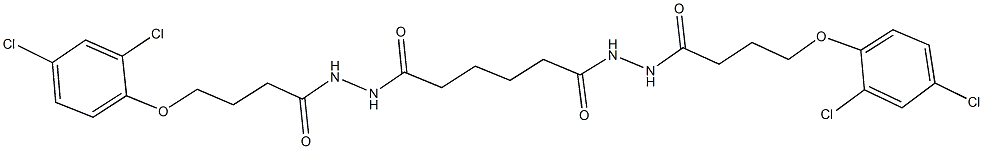 4-(2,4-dichlorophenoxy)-N'-(6-{2-[4-(2,4-dichlorophenoxy)butanoyl]hydrazino}-6-oxohexanoyl)butanohydrazide Struktur