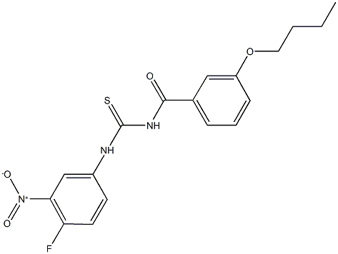 N-(3-butoxybenzoyl)-N'-{4-fluoro-3-nitrophenyl}thiourea Struktur