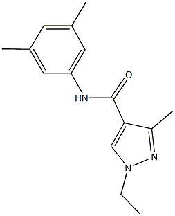 N-(3,5-dimethylphenyl)-1-ethyl-3-methyl-1H-pyrazole-4-carboxamide Struktur