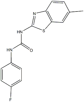 N-(4-fluorophenyl)-N'-(6-methyl-1,3-benzothiazol-2-yl)urea Struktur