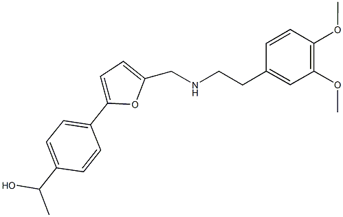 1-{4-[5-({[2-(3,4-dimethoxyphenyl)ethyl]amino}methyl)-2-furyl]phenyl}ethanol Struktur