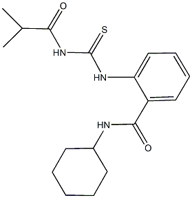 N-cyclohexyl-2-{[(isobutyrylamino)carbothioyl]amino}benzamide Struktur