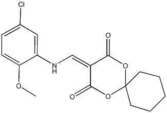 3-[(5-chloro-2-methoxyanilino)methylene]-1,5-dioxaspiro[5.5]undecane-2,4-dione Struktur