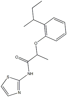 2-[2-(sec-butyl)phenoxy]-N-(1,3-thiazol-2-yl)propanamide Struktur