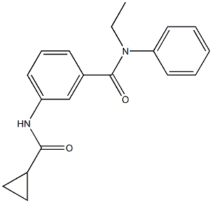 3-[(cyclopropylcarbonyl)amino]-N-ethyl-N-phenylbenzamide Struktur