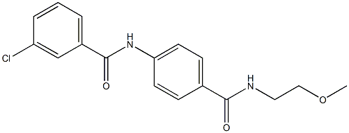 3-chloro-N-(4-{[(2-methoxyethyl)amino]carbonyl}phenyl)benzamide Struktur