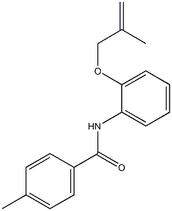 4-methyl-N-{2-[(2-methyl-2-propenyl)oxy]phenyl}benzamide Struktur