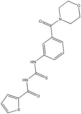 N-[3-(4-morpholinylcarbonyl)phenyl]-N'-(2-thienylcarbonyl)thiourea Struktur