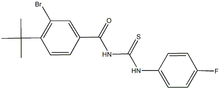 N-[3-bromo-4-(tert-butyl)benzoyl]-N'-(4-fluorophenyl)thiourea Struktur