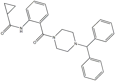 N-{2-[(4-benzhydryl-1-piperazinyl)carbonyl]phenyl}cyclopropanecarboxamide Struktur