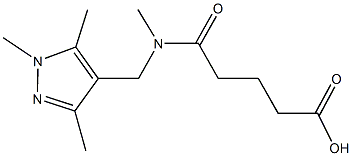 5-{methyl[(1,3,5-trimethyl-1H-pyrazol-4-yl)methyl]amino}-5-oxopentanoic acid Struktur