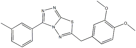 6-(3,4-dimethoxybenzyl)-3-(3-methylphenyl)[1,2,4]triazolo[3,4-b][1,3,4]thiadiazole Struktur