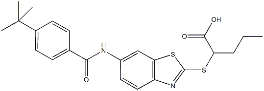 2-({6-[(4-tert-butylbenzoyl)amino]-1,3-benzothiazol-2-yl}sulfanyl)pentanoic acid Struktur