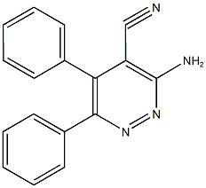 3-amino-5,6-diphenyl-4-pyridazinecarbonitrile Struktur