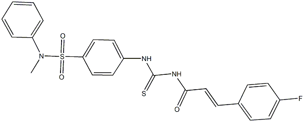 4-[({[3-(4-fluorophenyl)acryloyl]amino}carbothioyl)amino]-N-methyl-N-phenylbenzenesulfonamide Struktur