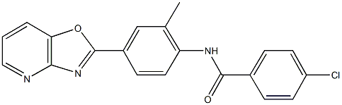 4-chloro-N-(2-methyl-4-[1,3]oxazolo[4,5-b]pyridin-2-ylphenyl)benzamide Struktur