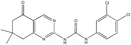 N-(3,4-dichlorophenyl)-N'-(7,7-dimethyl-5-oxo-5,6,7,8-tetrahydro-2-quinazolinyl)urea Struktur