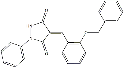 4-[2-(benzyloxy)benzylidene]-1-phenyl-3,5-pyrazolidinedione Struktur