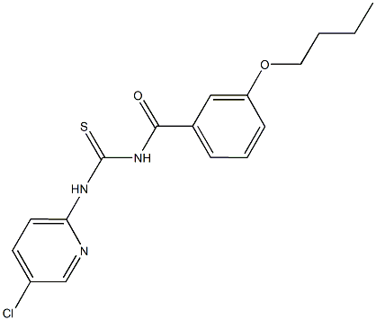 N-(3-butoxybenzoyl)-N'-(5-chloro-2-pyridinyl)thiourea Struktur