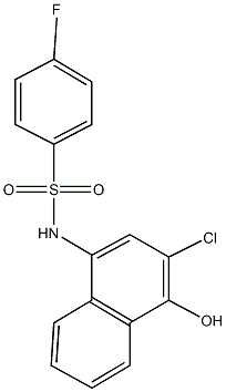 N-(3-chloro-4-hydroxy-1-naphthyl)-4-fluorobenzenesulfonamide Struktur