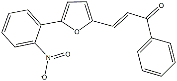 3-(5-{2-nitrophenyl}-2-furyl)-1-phenyl-2-propen-1-one Struktur