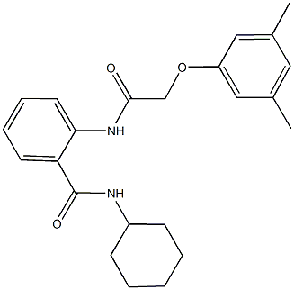 N-cyclohexyl-2-{[(3,5-dimethylphenoxy)acetyl]amino}benzamide Struktur