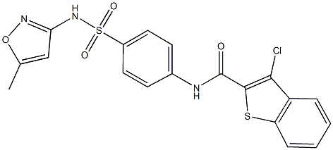 3-chloro-N-(4-{[(5-methyl-3-isoxazolyl)amino]sulfonyl}phenyl)-1-benzothiophene-2-carboxamide Struktur