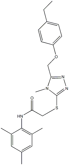 2-({5-[(4-ethylphenoxy)methyl]-4-methyl-4H-1,2,4-triazol-3-yl}sulfanyl)-N-mesitylacetamide Struktur