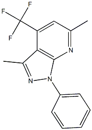 3,6-dimethyl-1-phenyl-4-(trifluoromethyl)-1H-pyrazolo[3,4-b]pyridine Struktur