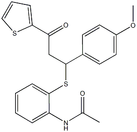 N-(2-{[1-(4-methoxyphenyl)-3-oxo-3-(2-thienyl)propyl]sulfanyl}phenyl)acetamide Struktur