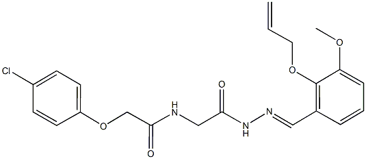 N-(2-{2-[2-(allyloxy)-3-methoxybenzylidene]hydrazino}-2-oxoethyl)-2-(4-chlorophenoxy)acetamide Struktur