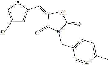 5-[(4-bromo-2-thienyl)methylene]-3-(4-methylbenzyl)-2,4-imidazolidinedione Struktur