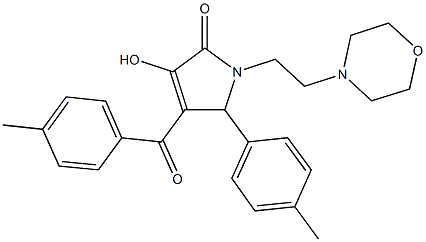 3-hydroxy-4-(4-methylbenzoyl)-5-(4-methylphenyl)-1-[2-(4-morpholinyl)ethyl]-1,5-dihydro-2H-pyrrol-2-one Struktur