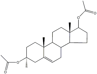 17-(acetyloxy)-3-methylandrost-5-en-3-yl acetate Struktur