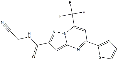 N-(cyanomethyl)-5-(2-thienyl)-7-(trifluoromethyl)pyrazolo[1,5-a]pyrimidine-2-carboxamide Struktur