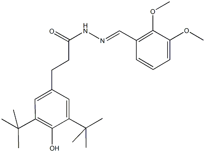 3-(3,5-ditert-butyl-4-hydroxyphenyl)-N'-(2,3-dimethoxybenzylidene)propanohydrazide Struktur