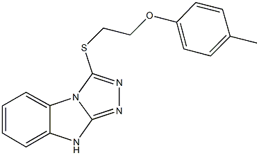 3-{[2-(4-methylphenoxy)ethyl]sulfanyl}-9H-[1,2,4]triazolo[4,3-a]benzimidazole Struktur