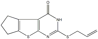 2-(allylsulfanyl)-3,5,6,7-tetrahydro-4H-cyclopenta[4,5]thieno[2,3-d]pyrimidin-4-one Struktur