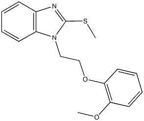 1-[2-(2-methoxyphenoxy)ethyl]-2-(methylsulfanyl)-1H-benzimidazole Struktur