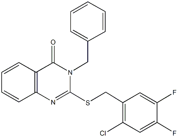 3-benzyl-2-[(2-chloro-4,5-difluorobenzyl)sulfanyl]-4(3H)-quinazolinone Struktur